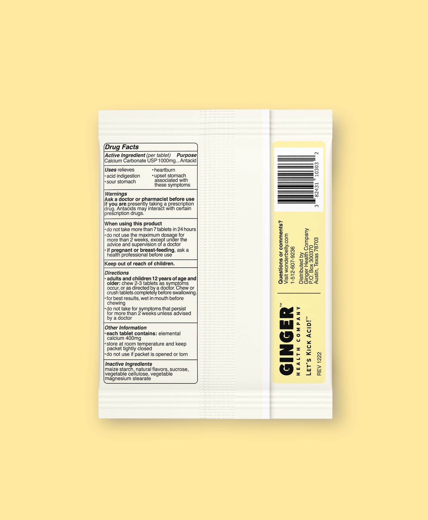 Lemon Sorbet Travel Packs - Back