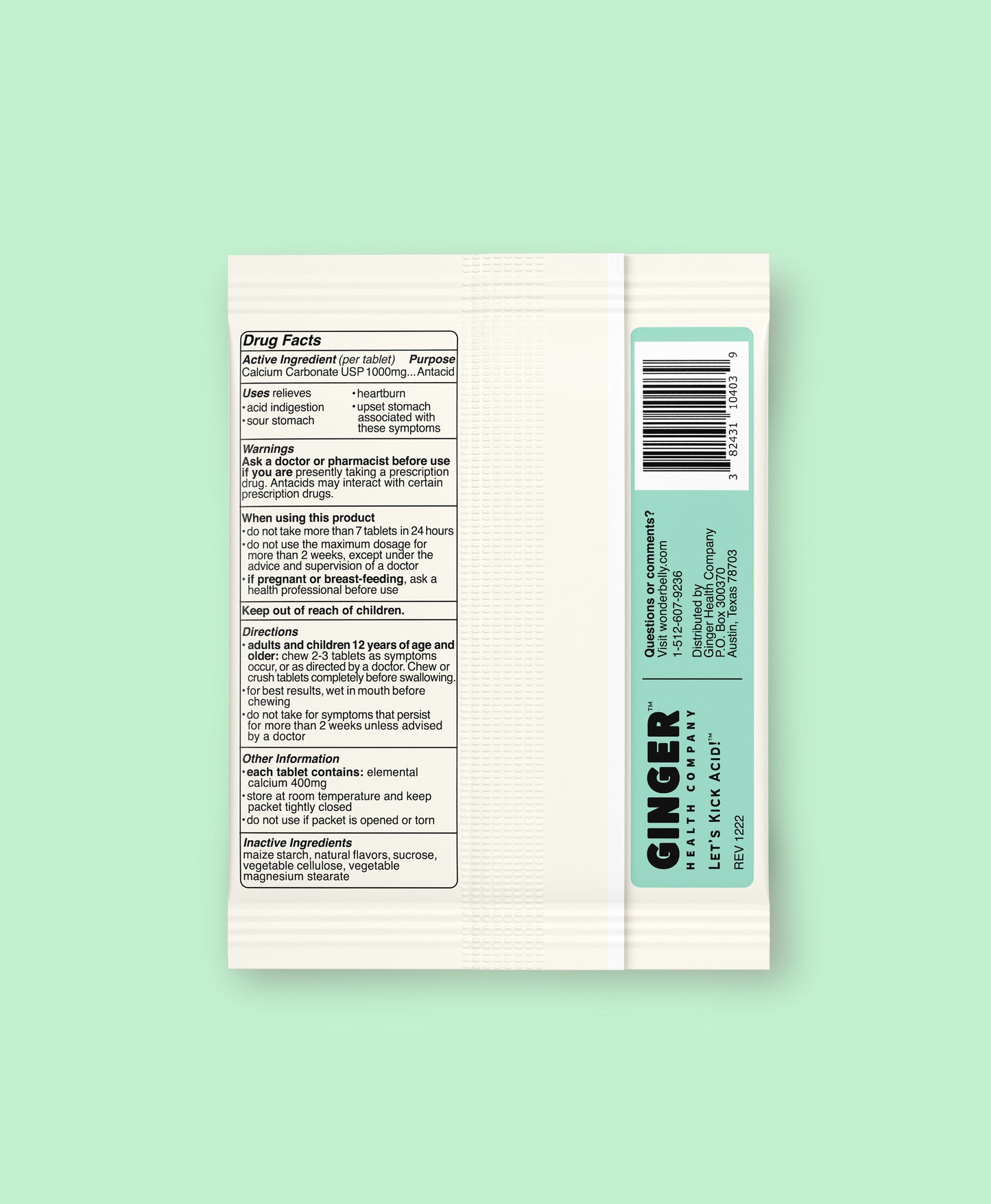 Watermelon Mint Travel Packs - Back